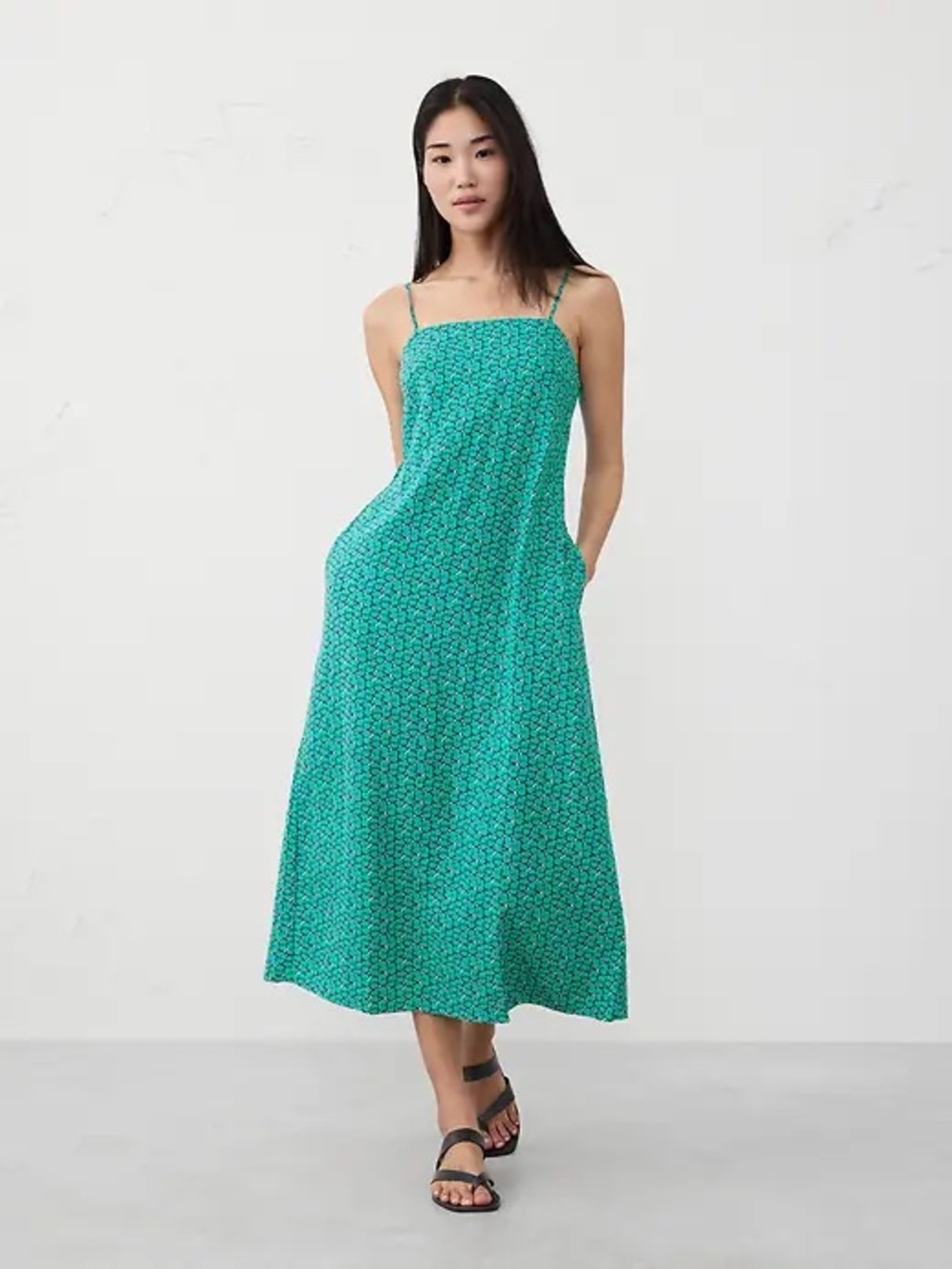 Banana Republic Teal Geometric Slip Dress NWOT, never worn
